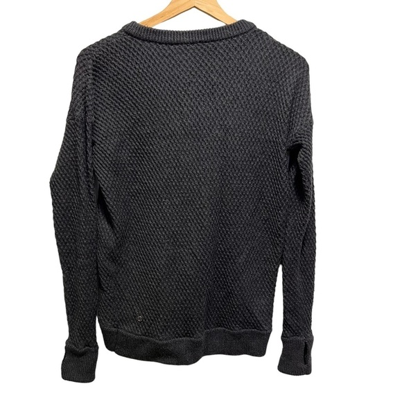 Lululemon Yogi Crew Sweater Heathered Black  Size Small Activewear Casual Knit - Picture 10 of 12